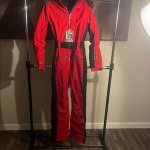 Chic Red and Black Women's Jumpsuit